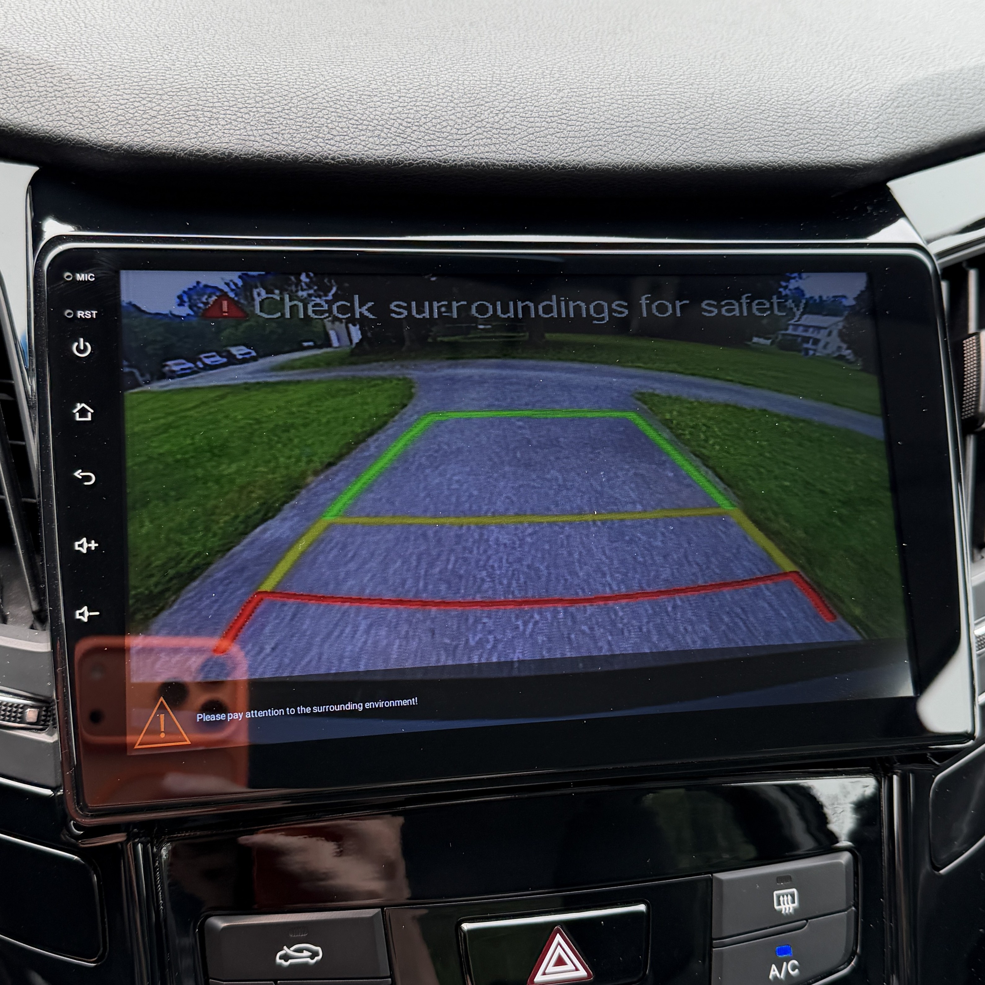 A photo of the backup camera feed.